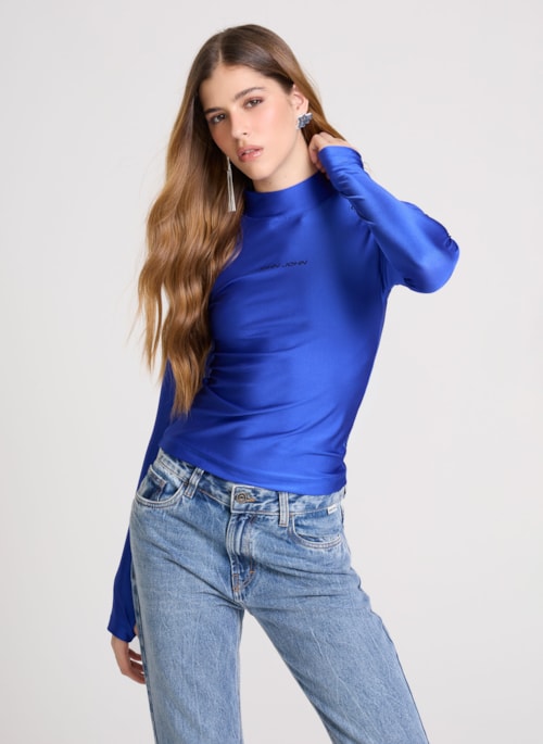 Blusa Jeanie Azul John John Feminino