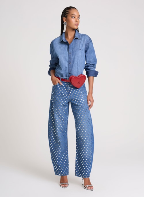 Calça Jeans Barrel Hearts John John Feminina