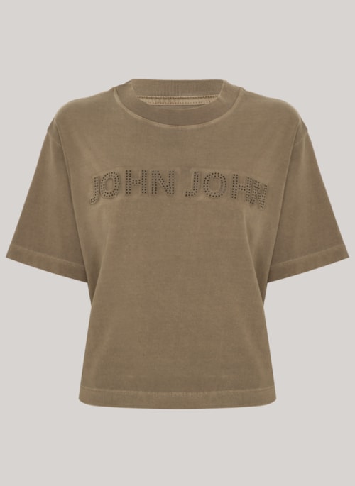 Camiseta Ampla Embossed Shine John John Feminina