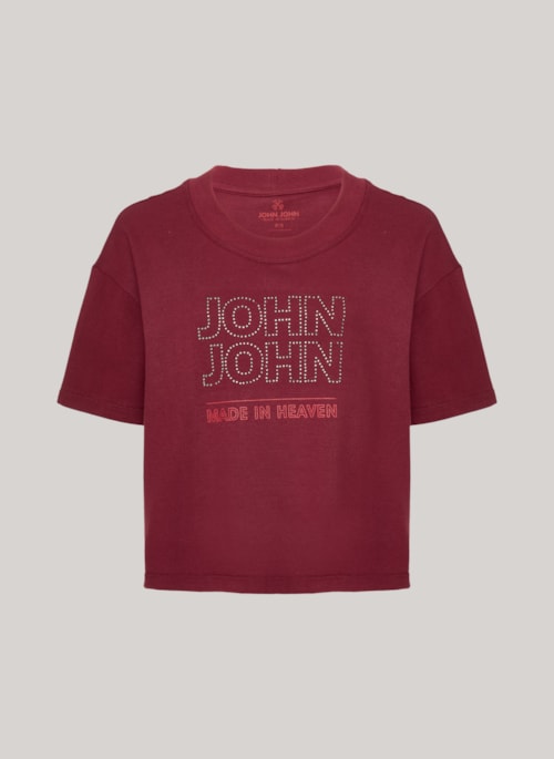 Camiseta Ampla Line Bright Bordo John John Feminina