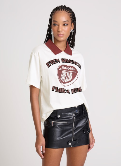 Camiseta Ampla Silence Flirts John John Feminina
