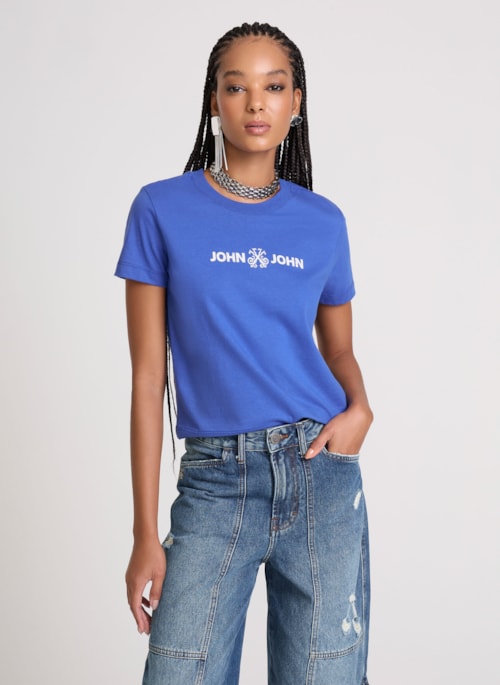Camiseta Basic Azul John John Feminino