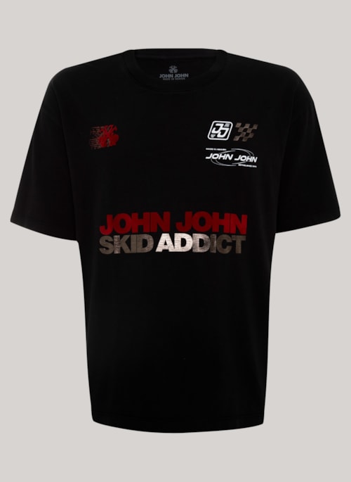 Camiseta Box Skid Addict Black John John Masculina