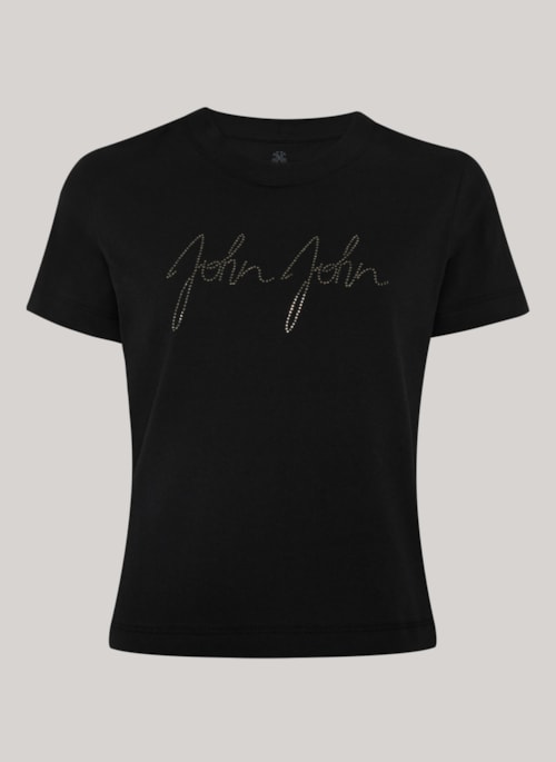 Camiseta Justa Bright Preto John John Feminina