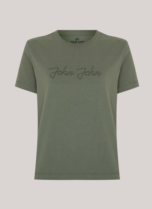 Camiseta Justa New Bright Verde John John Feminina