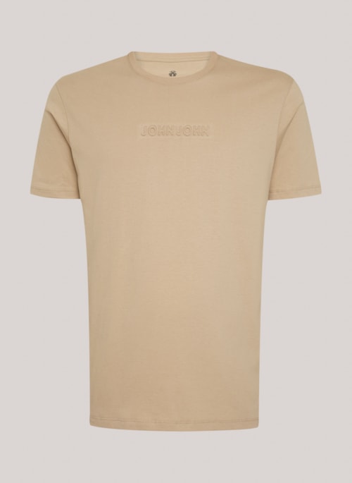 Camiseta Regular Fit Embossed Areia John John Masculina