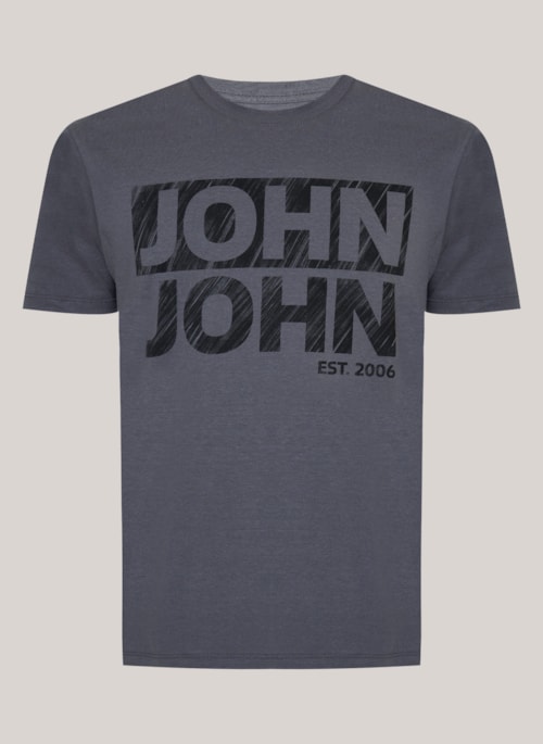Camiseta Regular Fit Fall Chumbo John John Masculina