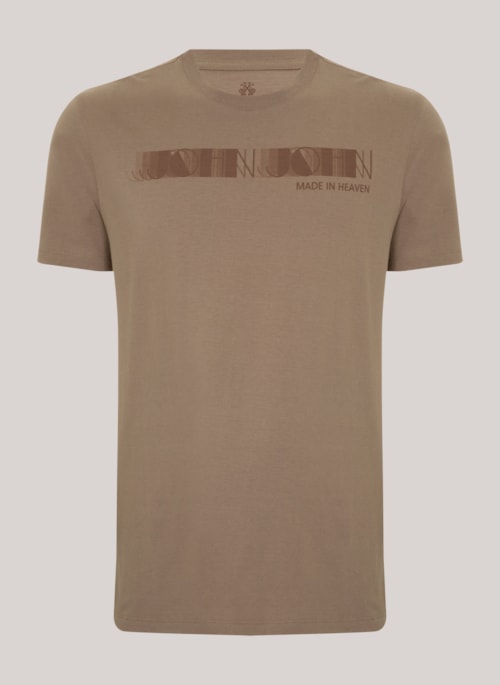 Camiseta Regular Fit Jazz Bar Bege John John Masculina