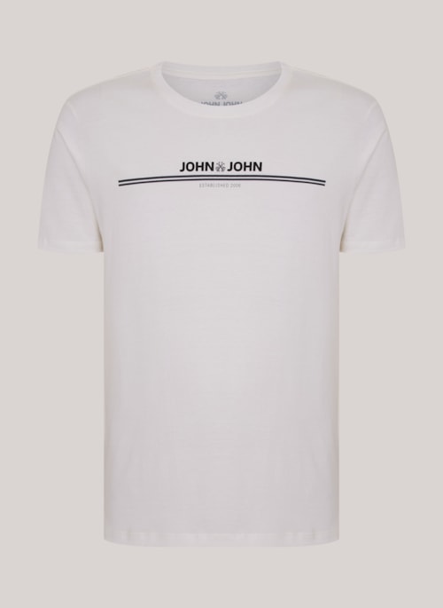 Camiseta Regular Fit Simple Lines Off White John John Masculina