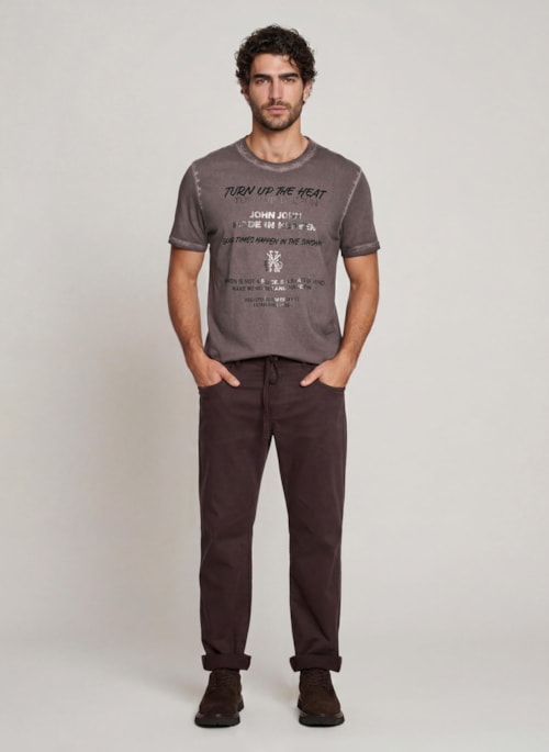 Camiseta Relaxed Fit Turn Up John John Masculina