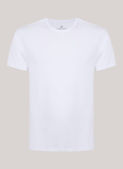 Camiseta Slim Fit Cotton Branco John John Masculina