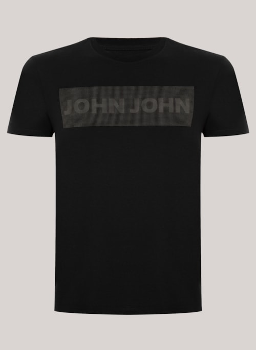 Camiseta Slim Fit Download Black John John Masculina