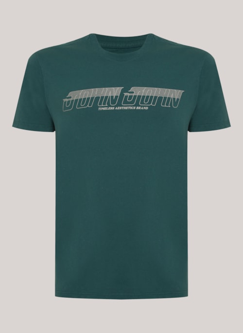Camiseta Slim Fit Frequency Verde John John Masculina
