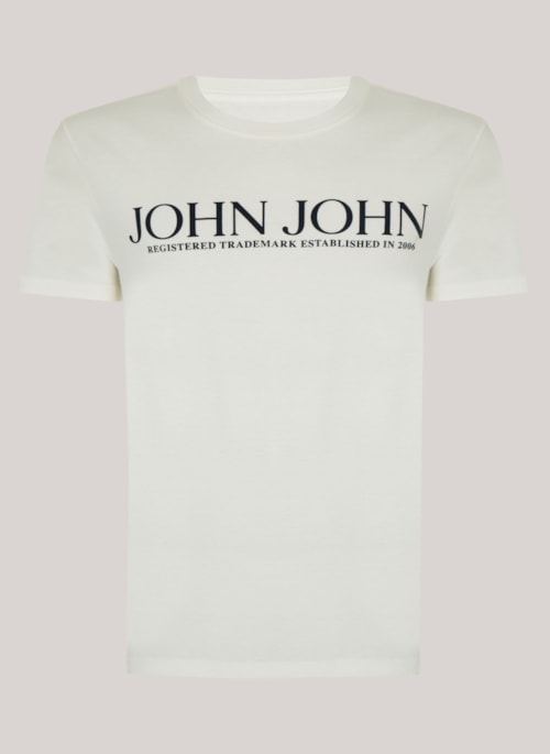 Camiseta Slim Fit Standard Off White John John Masculina