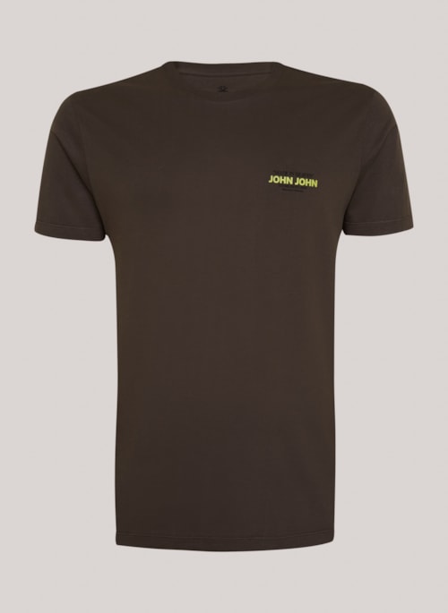 Camiseta Slim Fit Statement Caqui John John Masculina