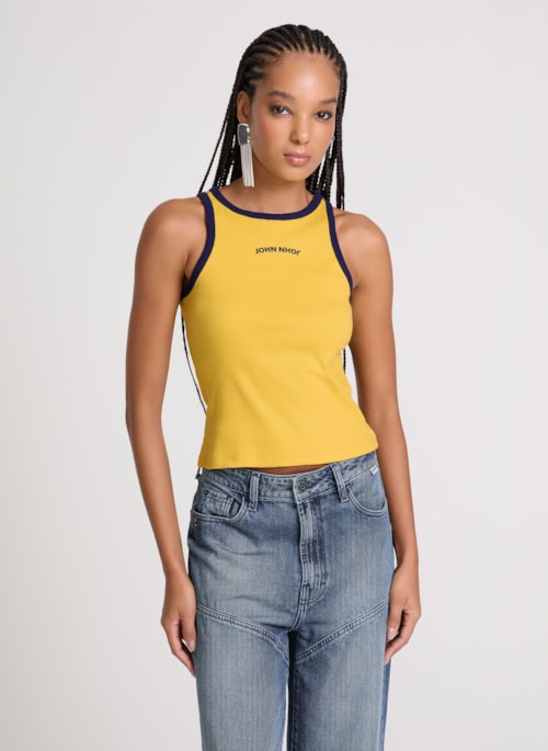 Regata Basic Brasil Amarelo John John Feminino