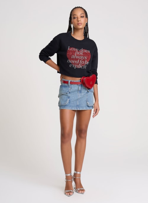 Saia Jeans Evasê Cargo Blaine John John Feminina