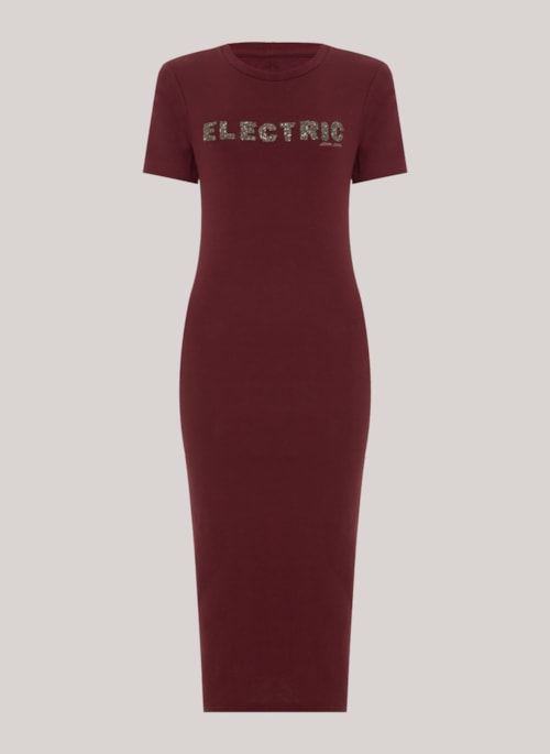 Vestido Justo Crystal Bordô John John Feminino